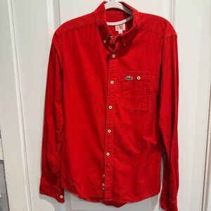 Lacoste Men's Vibrant Red Casual Shirt